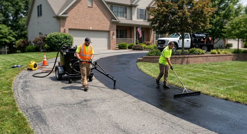 Hot Tar Driveway Sealing in Greenville, SC