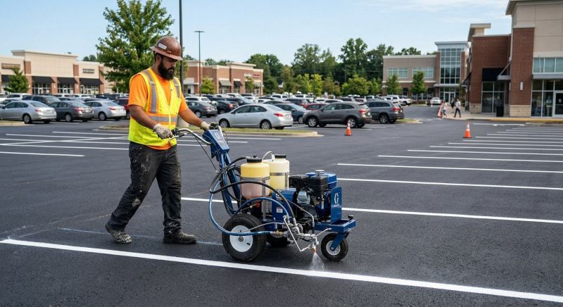 Commercial Asphalt Painting in Roswell, GA